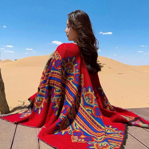 Floral Print Shawl, - Picture 4 of 16